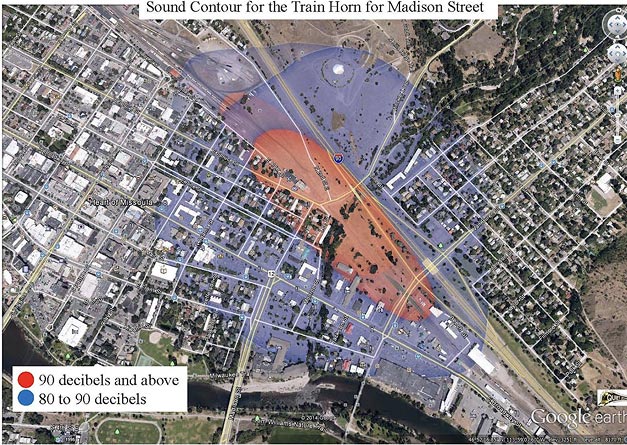Current Decibel Levels map graphic